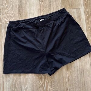 NWT Lands End Black Swim Shorts in Size 16 W